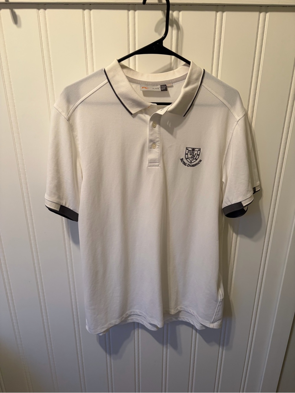KJUS Stan Men’s Royal Dornoch Scotland White Polo Shirt SZ XL